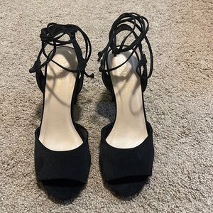 Black block heels